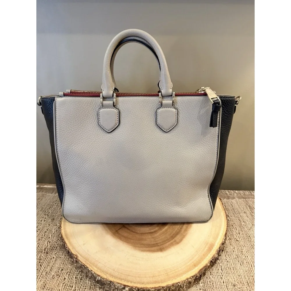 Tory Burch Robinson Pebbled Tri-color Square‎ Tote Crossbody 4 Compartment 598$